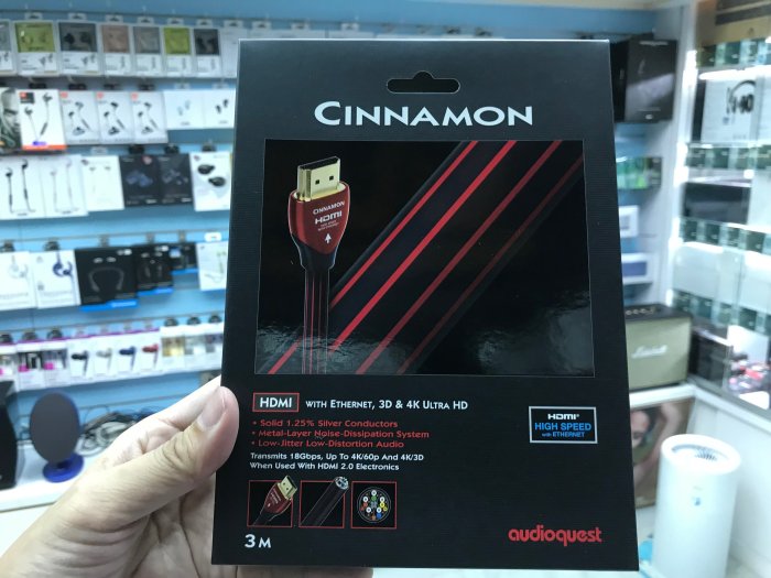 禾豐音響 3.0m 公司貨 美國 Audioquest CINNAMON HDMI 4k線 PS4 apple tv可用