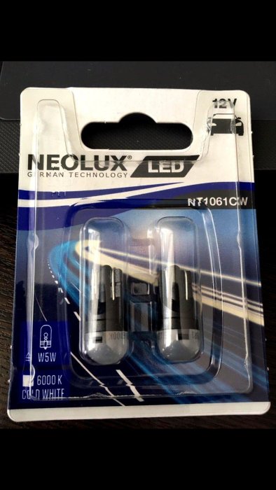 6000k  w5w t10 NeoLux LED Interior 白光 牌照燈 室內燈 Philips Osram