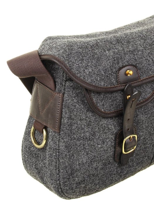 英國Brady Harris Tweed 灰色毛料郵差包肩背包側背包公事包相機包 Billingham Filson