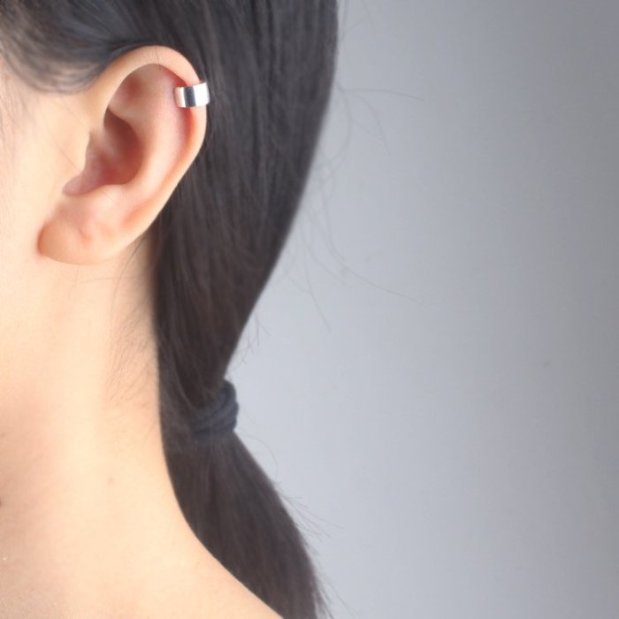 【極簡時尚】純銀光面加厚耳夾無耳洞耳骨夾簡約耳環