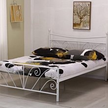 【DH】商品貨號N586-1商品名稱艾妮5尺白色雙人床架(圖一)備有黑色另計。床道可調高底。主要地區免運費