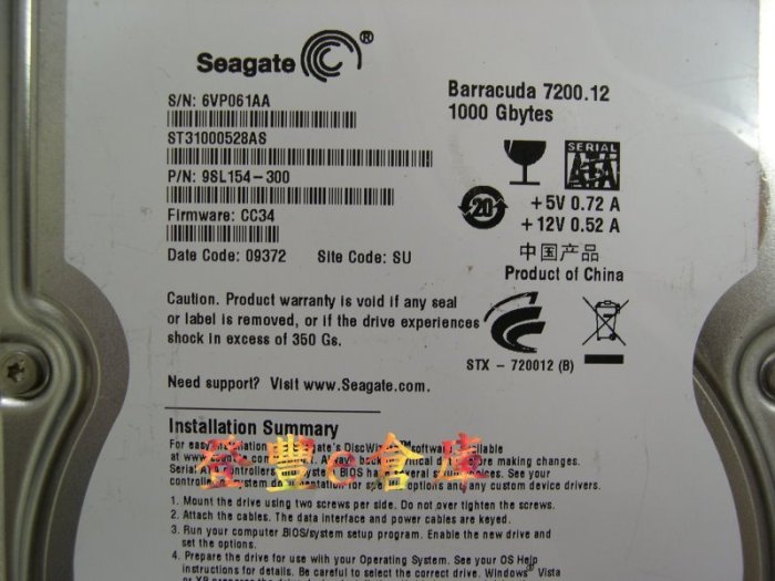 【登豐e倉庫】 YF13 Seagate ST31000528AS 1TB SATA2 硬碟