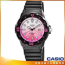 【柒號本舖】CASIO 卡西歐運動膠帶錶-黑粉 # LRW-200H-4E (台灣公司貨全配盒裝)