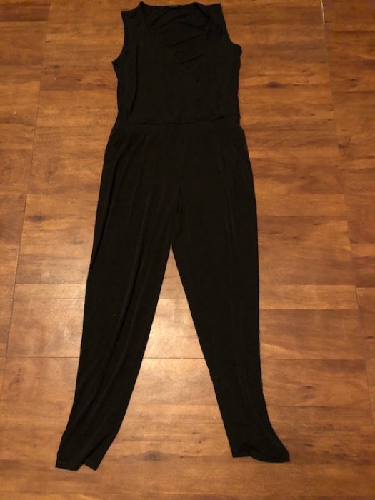 Esprit 黑色彈性假二件式連身褲 jumpsuit Moma Zara iro mango muji