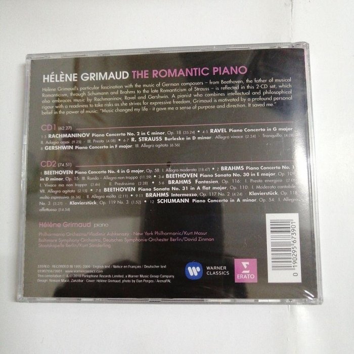 經典唱片鋪 全新未拆封 Helene Grimaud 格里莫之最浪漫的鋼琴作品集 2CD 經典好聲音