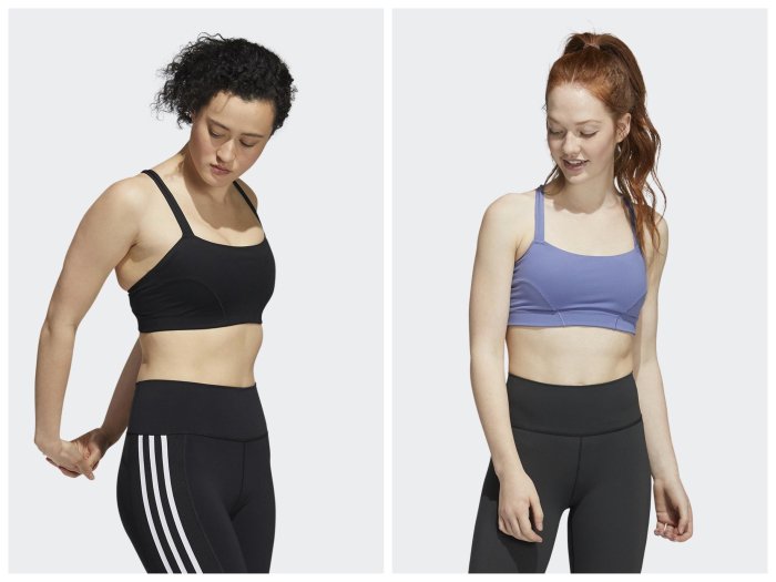 【豬豬老闆】ADIDAS 內衣 緊身 輕度支撐 透氣 休閒 運動 訓練 女款 黑H56330 紫H56331