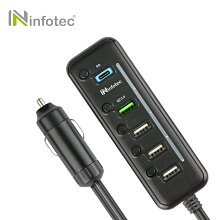 infotec CC-QD5 PD+QC 車用獨立開關5埠超速充電器 QC3.0快充  車用充電器 快充車充