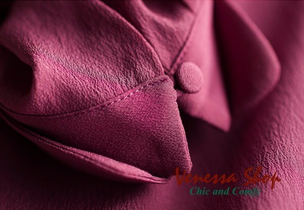 西班牙 Massimo Dutti MD 新款 小圓立領暗門襟 雙皺真絲桑蠶絲 娃娃領中長板襯衫上衣 兩色 (W170)
