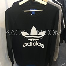 【高冠國際】Adidas Originals 愛迪達 三葉草 黑色 黑白 大學t 長袖 棉t 衛衣 AY7791