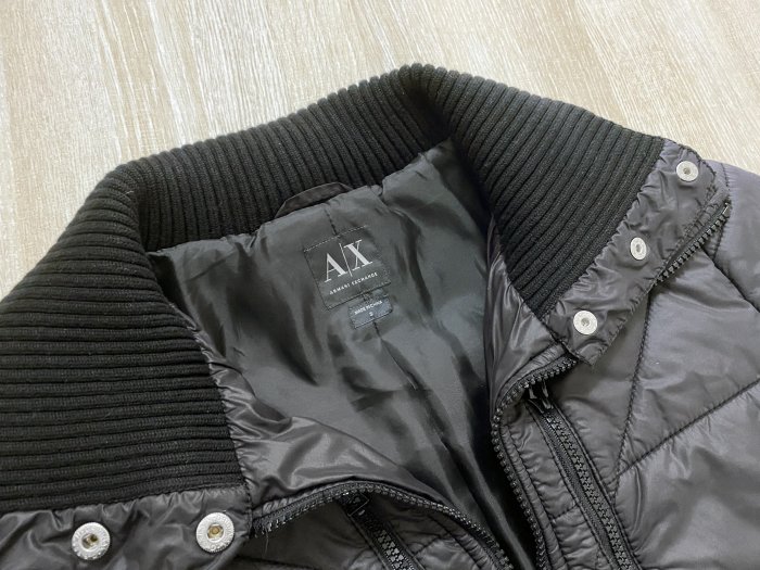AX ARMANI EXCHANGE 專櫃 深灰色 鋪棉 立領 夾克 外套