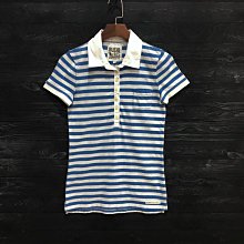 Maple麋鹿小舖 Abercrombie&Fitch ＊RUEHL No.925 藍白條紋短POLO衫＊(現貨S號)