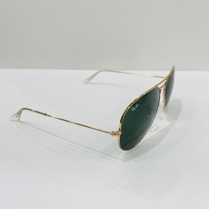 【名家眼鏡】雷朋經典款飛行員太陽眼鏡大版金色框配墨綠色鏡片RB3026 L2846 62mm【台南成大店】