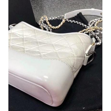 專櫃正品 Chanel Gabrielle Hobo mini 流浪包 白色 單肩包 鏈條包 現貨