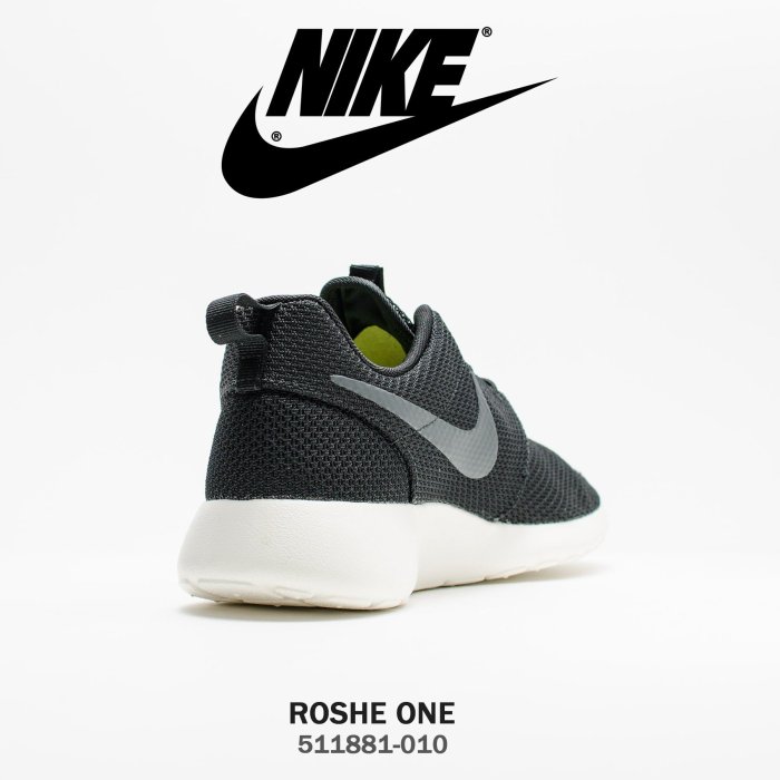 NIKE ROSHE RUN ONE 黑白 灰勾 511881-010 全新補貨到 男女尺寸齊 台灣公司貨