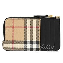 【茱麗葉精品】全新精品 BURBERRY 專櫃商品 8058013 Somerset 經典格紋卡片零錢包.黑邊 現貨