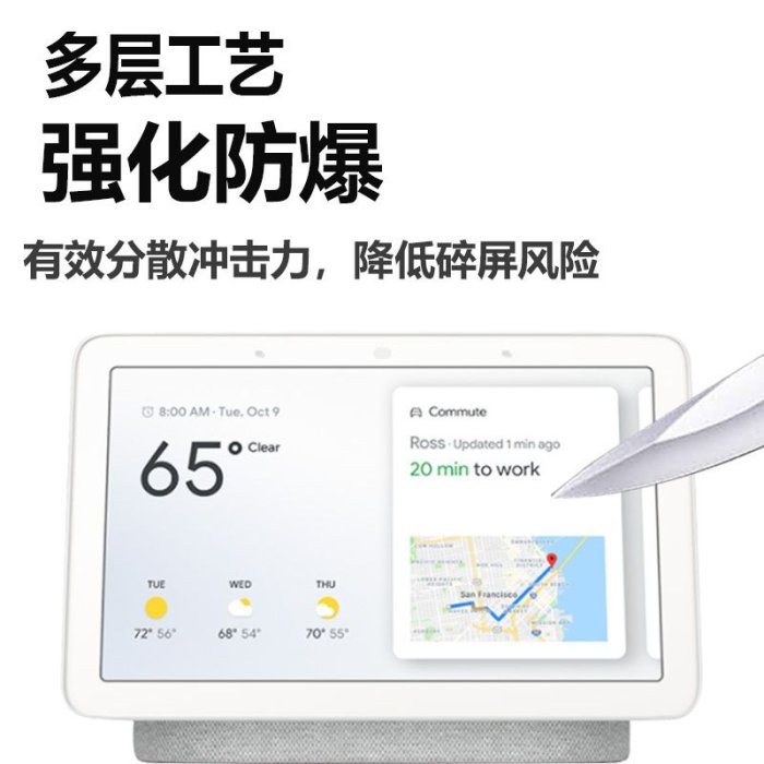 Google螢幕保護貼適用谷歌Home Hub音箱鋼化膜Hub屏幕貼膜7寸Google Nest Hub觸控
