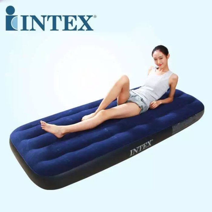 美國 INTEX68757 單人防水植絨充氣床/露營/加床最好用191cm*99cm*22cm