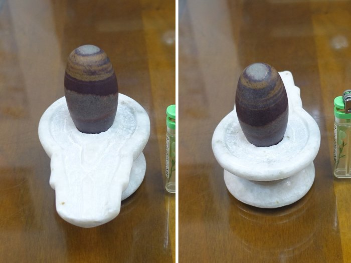 §能量礦石§ 印度神石 Shiva lingam 濕婆石一組 含底座共700g 編號17