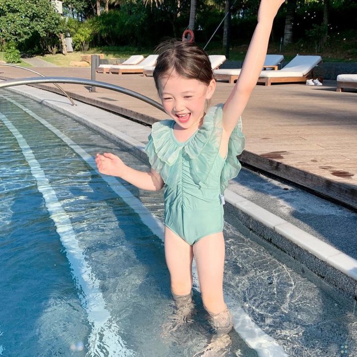 女童泳衣夏季2022新款兒童網紅洋氣泳裝夏裝童裝女寶寶連身泳衣