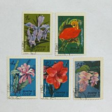超值收藏---花卉郵票---1971年--- 5 張---前蘇聯---動植物部份---信銷票