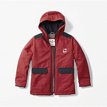 【abercrombie kids】【a&f】【零碼L】af男童款連帽風衣外套左印鹿灰棉黑鍊紅 F01161217-04