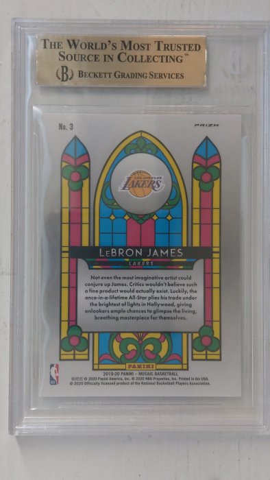 2019-20 Panini Mosaic Stained Glass #3 LeBron James BGS9.5
