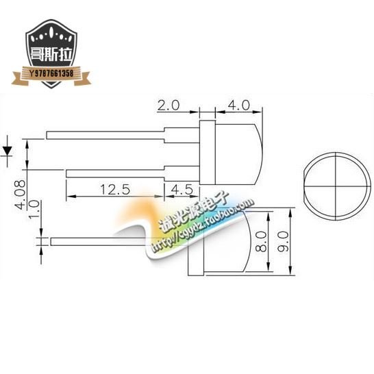 【20-100個】8MM草帽LED 0.5W白光LED F8草帽白燈LED燈珠超高亮散光正白大功率#哥斯拉之家#