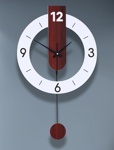 歐美進口 簡約時尚鐘擺時鐘 現代藝術掛鐘擺鐘 牆上靜音時鐘極簡白色北歐風搖擺掛鐘牆鐘餐廳居家時鐘牆面裝飾鐘