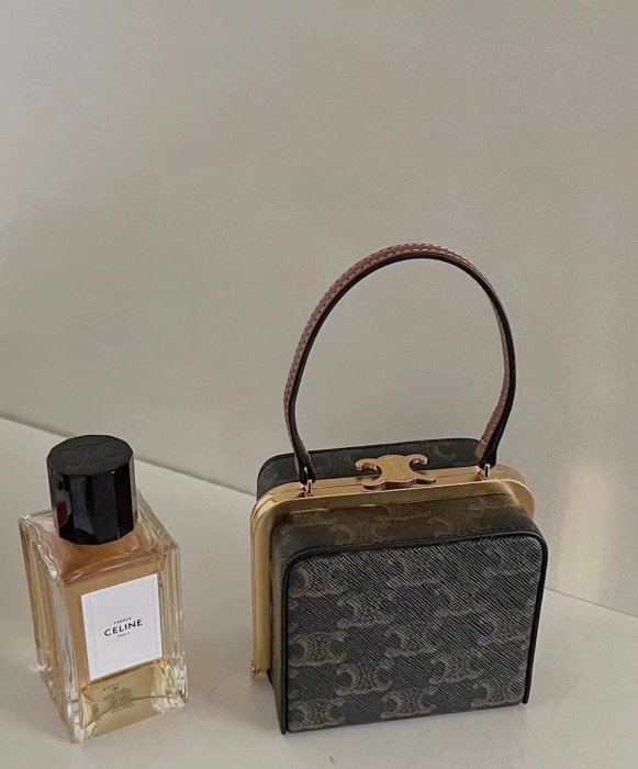 美國正品代購celine  新品 TRIOMPHE凱旋門老花小盒子包手拎包