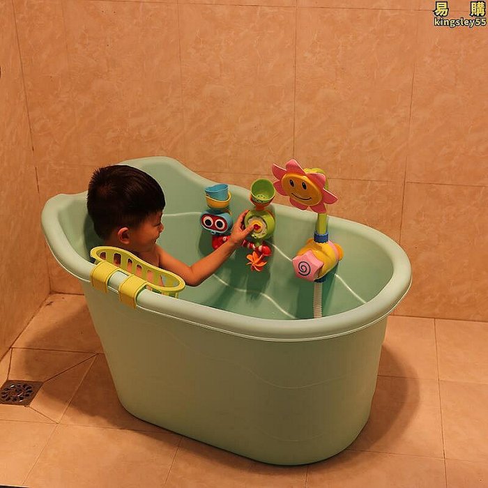【現貨】兒童洗澡桶寶寶澡桶加厚塑料保溫浴盆可坐躺大號小孩泡澡桶0-15歲