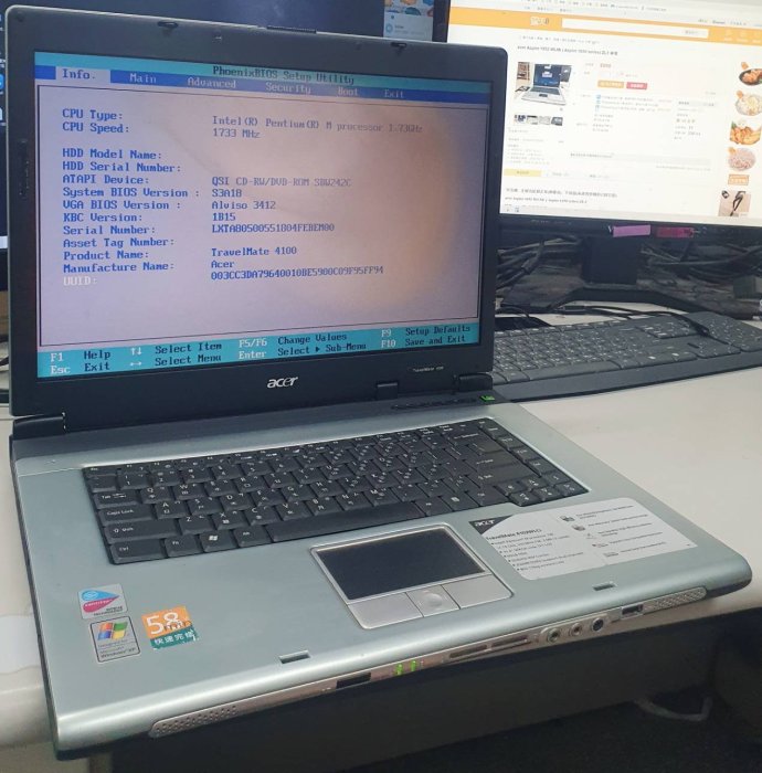 宏碁 Acer ZL3 4102WLCi 15.4吋 筆電 NB 故障機 零件機 螢幕故障 實機拍攝