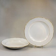 19世紀德國 MEISSEN 純金邊瓷盤2件