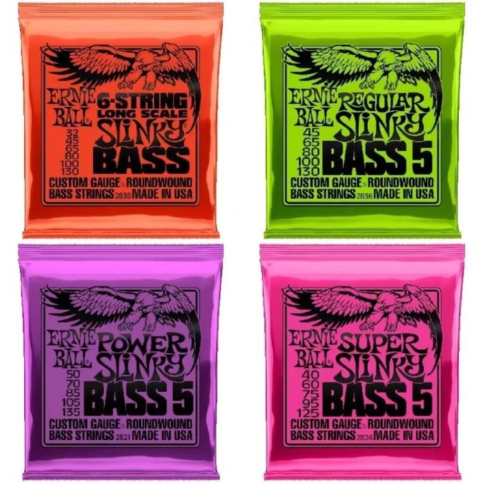 Ernie Ball 4/5弦 四/五弦EB鎳鋼電貝司套弦貝斯弦BASS琴弦國產-主推款