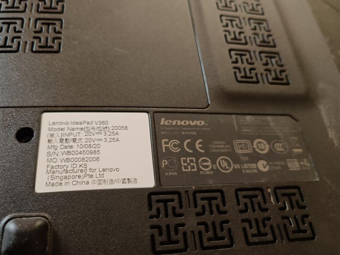 聯想Lenovo ideapad V360 i5筆電 突然不開機 面板鍵盤及各Port完整 內置OCZ SSD 60G 獨顯晶片 4G RAM 都在 完整未拆修