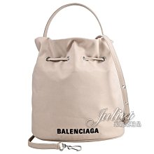 【茱麗葉精品】全新精品 BALENCIAGA 專櫃商品 655011 簡約電繡LOGO帆布兩用水桶包.米色 現貨