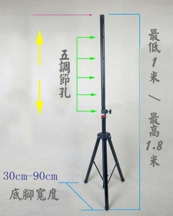 A18_喇叭立架  喇叭三腳架  音箱支架 音箱三腳架(高度可調整)_ 1隻價格