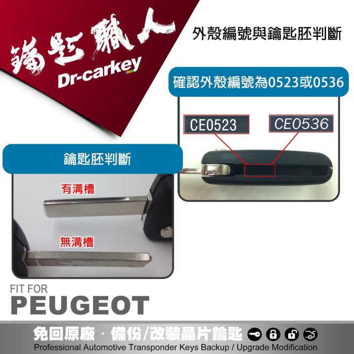 【汽車鑰匙職人】PEUGEOT 2008 寶獅汽車遙控器 摺疊鑰匙外殼 全新更換