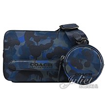 【茱麗葉精品】全新商品 COACH 專櫃商品 C5330 CHARTER 迷彩印花雙層拉鍊斜背包.深藍 現貨