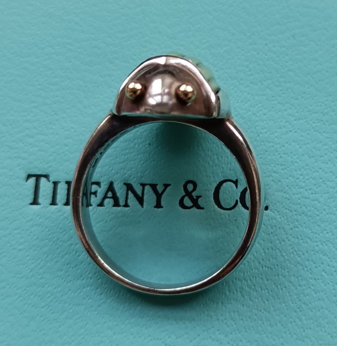 Tiffany 蒂芬尼  18k+純銀戒指   【聖甲蟲】 【附原盒】