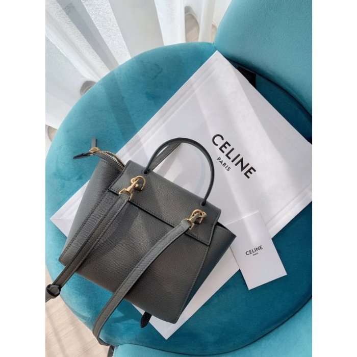 CELINE Pico Belt 賽琳 鯰魚包 手提包 肩背包 斜背包 黑色 奶茶色 194263