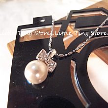 Little Ting Store:婚禮晚宴母親節禮物蝴蝶結款珍珠項鍊短項鍊頸鍊鎖骨鍊