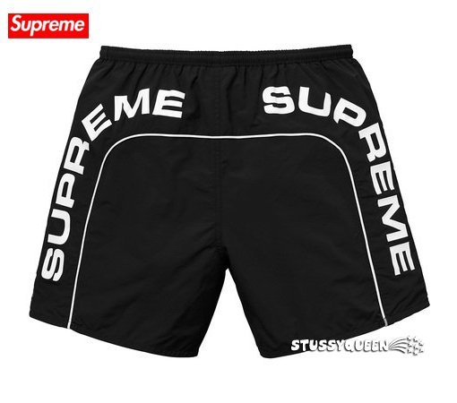 【超搶手】全新正品 2018 SS Supreme Arc Logo Water Short 字體 沙灘褲 短褲 黑色M