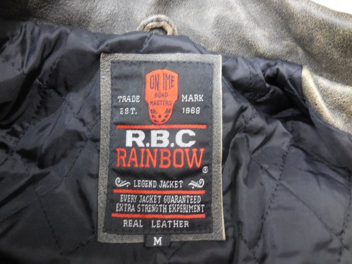 (二手)R.B.C 頭層牛皮加州風做舊復古款機車短版夾克 (M)(B526)