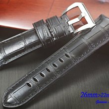 【時間探索】進口純正鱷魚皮 Panerai 代用高級錶帶 ( 26mm.24mm)