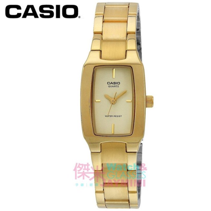 【JAYMIMI傑米】CASIO 卡西歐 復古時尚酒桶型金色手腕錶 #LTP-1165N-9C