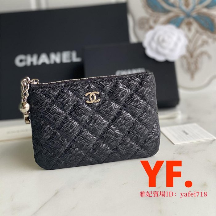 【雅妃二手】Chanel 香奈兒 A50168 菱格雙C 一字拉鏈零錢包 信用卡包 皮夾 短夾 現貨