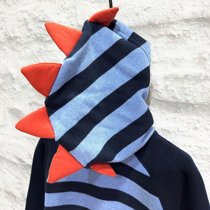Maple麋鹿小舖 美國購買童裝品牌 GYMBOREE 男童深藍+藍色條紋連帽外套 ＊ ( 現貨3T )