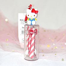 Hello Kitty 髮夾4支 附可愛小偶透明塑膠小瓶 日本正版