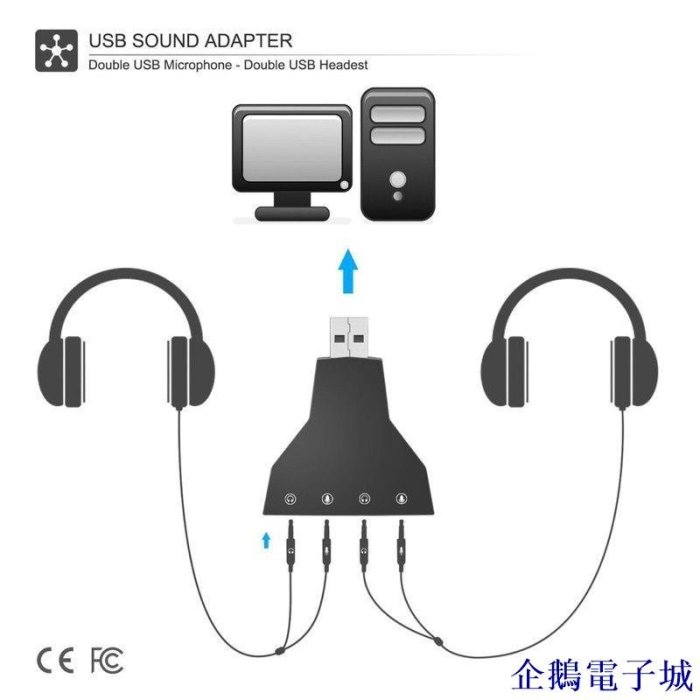 溜溜雜貨檔聲道聲音適配器 USB 聲卡 7.1 雙虛擬聲卡 7.1 聲道