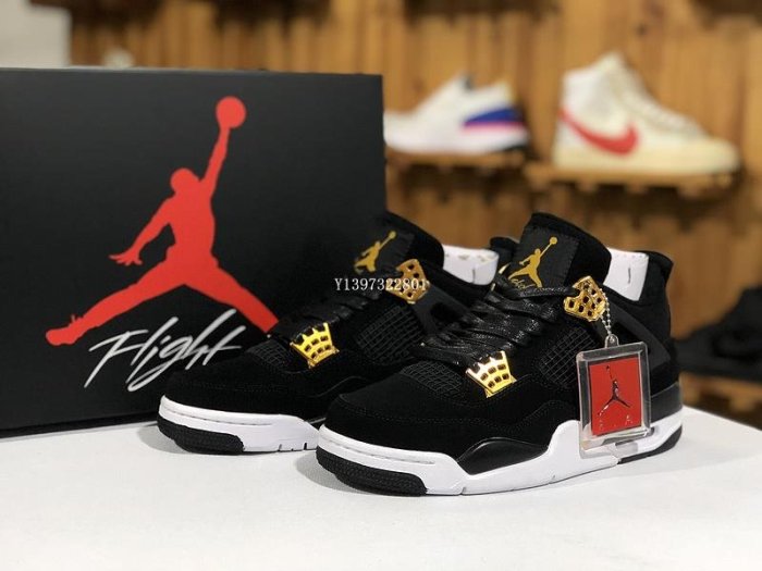 NIKE AIR JORDAN 4 Royalty AJ4 黑金 喬丹 休閒 男鞋 308497-032